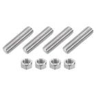 1/2"-13 Fully All Threaded Rod, 4Pcs 304 Stainless Steel Long Threaded Screw 2" Length Right Hand Threads for Furniture Mounting Assembly Fastening