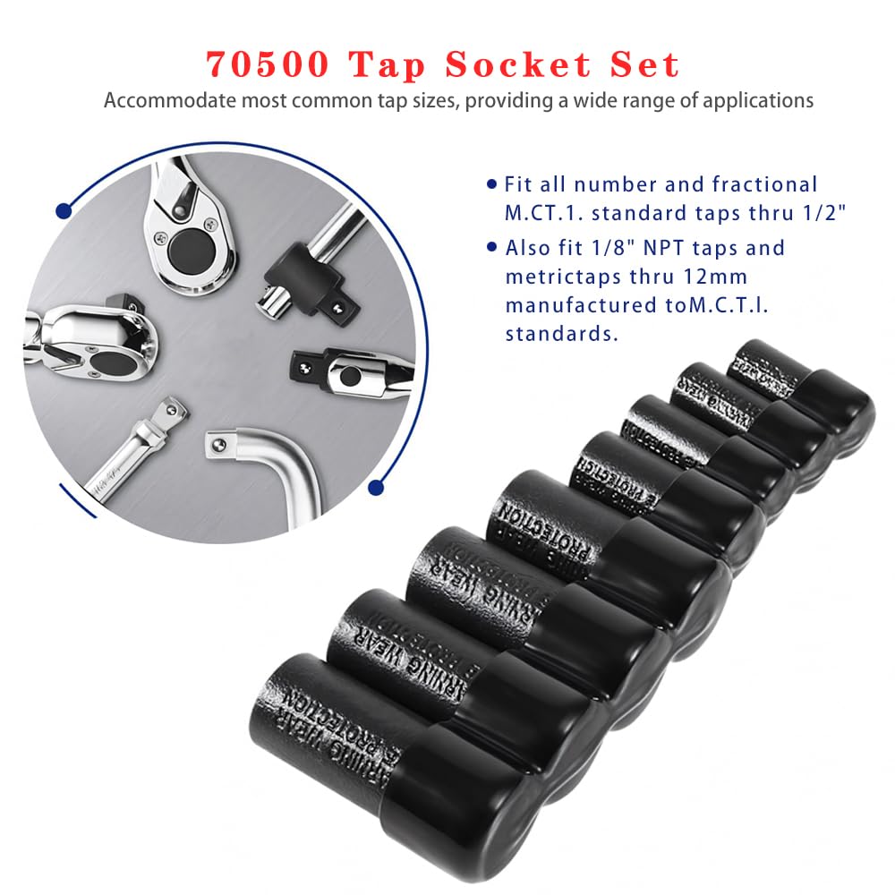 70500 Conector de Grifo Set, 8-Pieza para 1/4" & 3/8" de Arranque