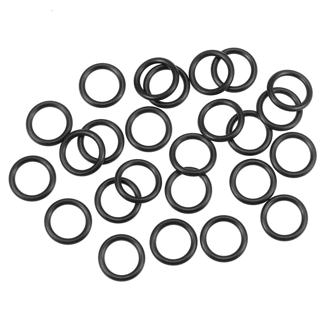 Nitrile Rubber O-Rings 17.61mm OD 12.37mm ID 2.62mm Width, Metric Nitrile Rubber Sealing Gasket, Pack of 25
