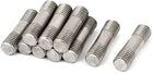 M10x35mm Double End Thread 304 Stainless Steel Tight Adjustable Push Rod Stud 10pcs