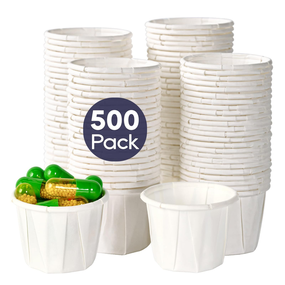 LinkMejor 500 ชิ้น 0.75 ออนซ์ ถ้วยเครื่องปรุงใช้ครั้งเดียว 3/4 ออนซ์ ถ้วยตัวอย่าง