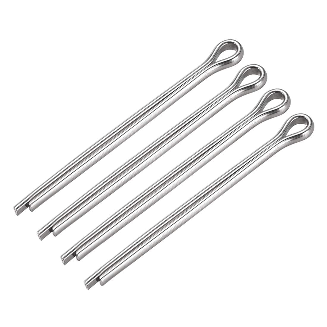 Split Cotter Pin - 5mm x 70mm 304 Stainless Steel 2-Prongs Silver Tone Fastener Clip Key 4Pcs