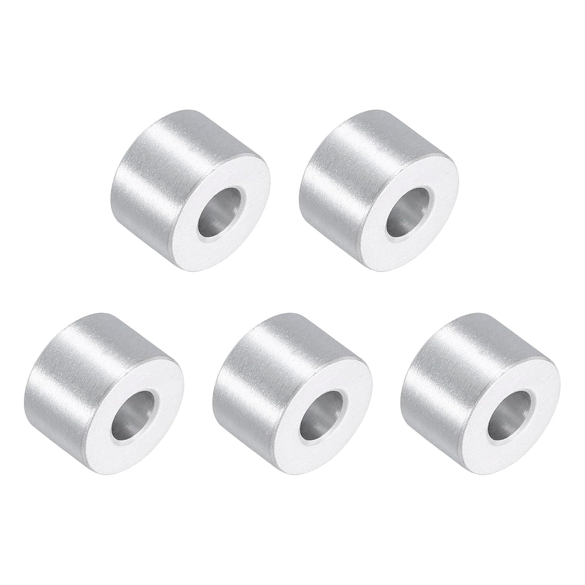 5Pcs Aluminum Spacers, 3/4" OD x 5/16" ID x 1/2"L Screw Standoff Brushed Finish Unthreaded Metal Round Spacer, Unthreaded Standoff Bushing for M8 Screw Bolts