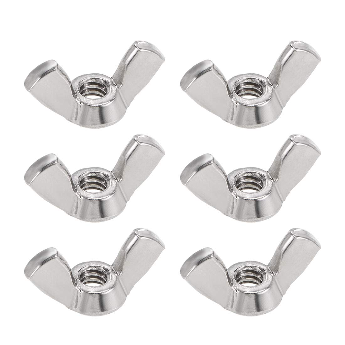 #10-24 Wing Nuts 304 Stainless Steel Shutters Butterfly Nut Hand Twist Tighten Fasteners Parts 6pcs
