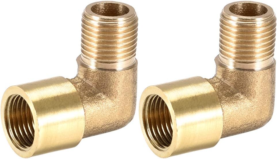 Brass Hose Fitting 90 Degree Elbow G1/8 Male X G1/8 Female Pipe Fittings 2pcs