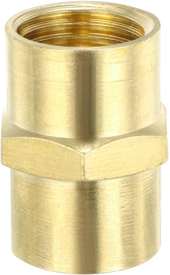 Brass Pipe Fitting, Equal Coupling, 1/4 inches NPT Female ×1/4 inches NPT Female Pipe, Pack of 3