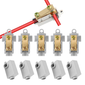 LinkMejor 10Pcs 10 AWG Guia T-Type Conector de Cabo Niple Kit