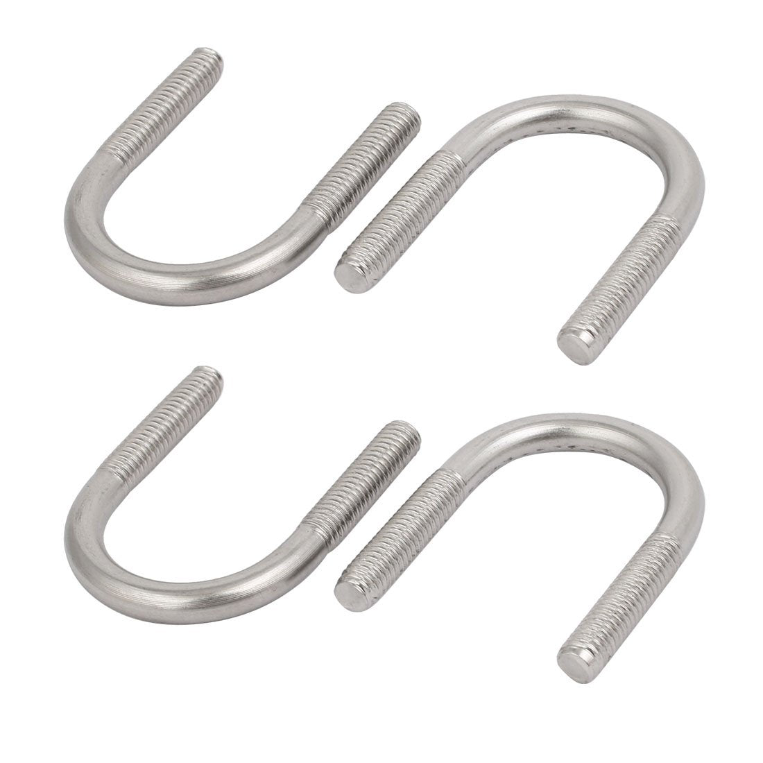 4pcs M6x25mm 304 Stainless Steel Round U-Bolt w Nylon Insert Lock Hex Nut Washer