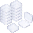 24Pcs Clear Small Plastic Beads Storage Containers with Lids, Square Anti-Oxidation Jewelry Storage Boxes for Small Items Craft, Beads, Ear Studs, Necklaces(1.4×1.38×0.79In)