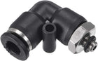Push to Connect Tube Fitting Male Elbow 6mm Tube OD x M5 Thread Pneumatic Air Push Fit Lock Fitting 4pcs