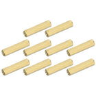 M3x0.5mm Coupling Nuts, 10 Pcs Brass Galvanized Hex Rod Coupling Nuts Threaded Rod Connectors 20mm, for Industrial Construction Fasteners, Gold