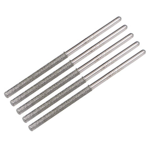 Mini Diamond Burrs Grinding Drill Bits for Rotary Tool 2.35mm Shank 2.6mm Cylindrical Ball Nose 5 Pcs