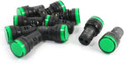 AC DC 24V 20mA Energy Saving LED Indicator Lights Green Shell 10 Pcs