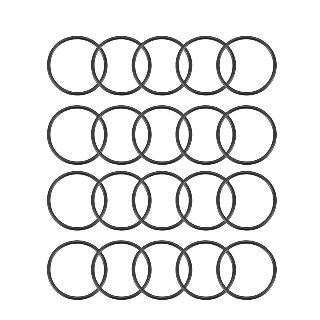 Nitrile Rubber O-Rings, 26mm OD 23mm ID 1.5mm Width, Metric Sealing Gasket, Pack of 20