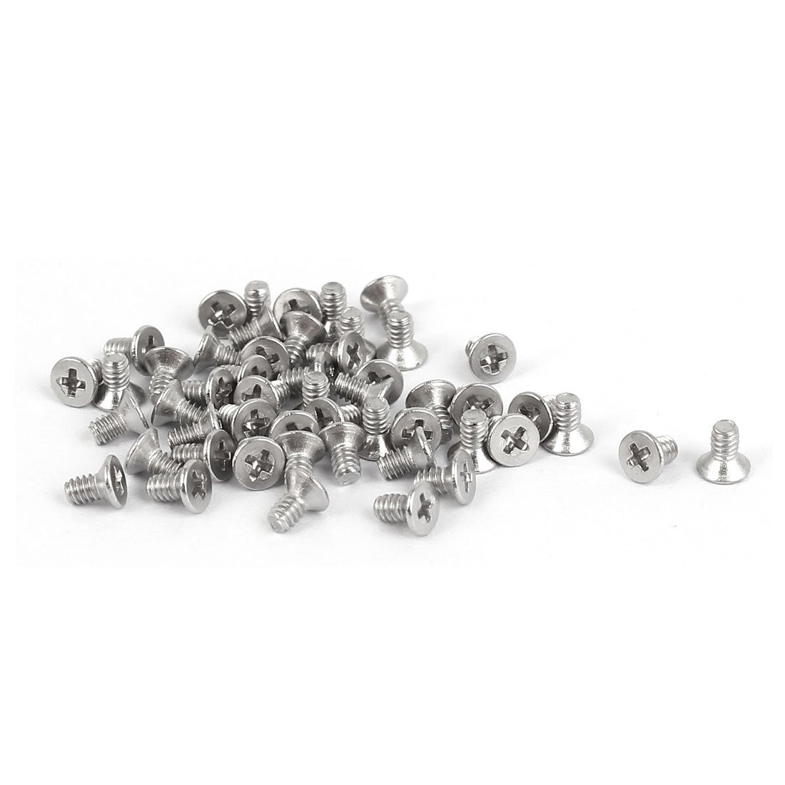 M1.6x3mm 316 Stainless Steel Flat Head Phillips Machine Screws Fasteners 50 Pcs