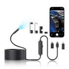 Endoscopio Camera, 16.4FT, 8mm Ispezione per iOS e Android (Unico Obiettivo)