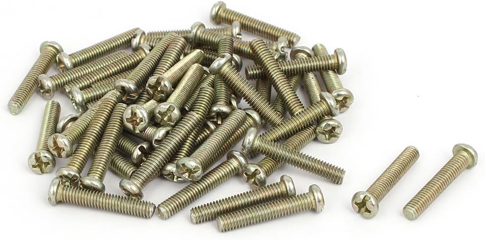 M4x24mm Male Thread Phillips Flat Head Bolt Screw Suitable for Double Bed Furniture TV Rack Wall Hanging 50pcs