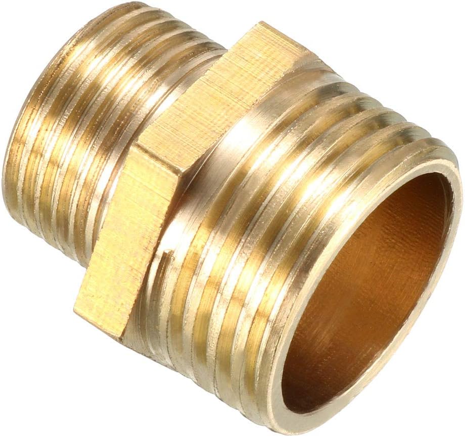 Brass Pipe Fitting Reducing Hex Nipple 1/2 BSP Male X 3/8 PT Male Adapter