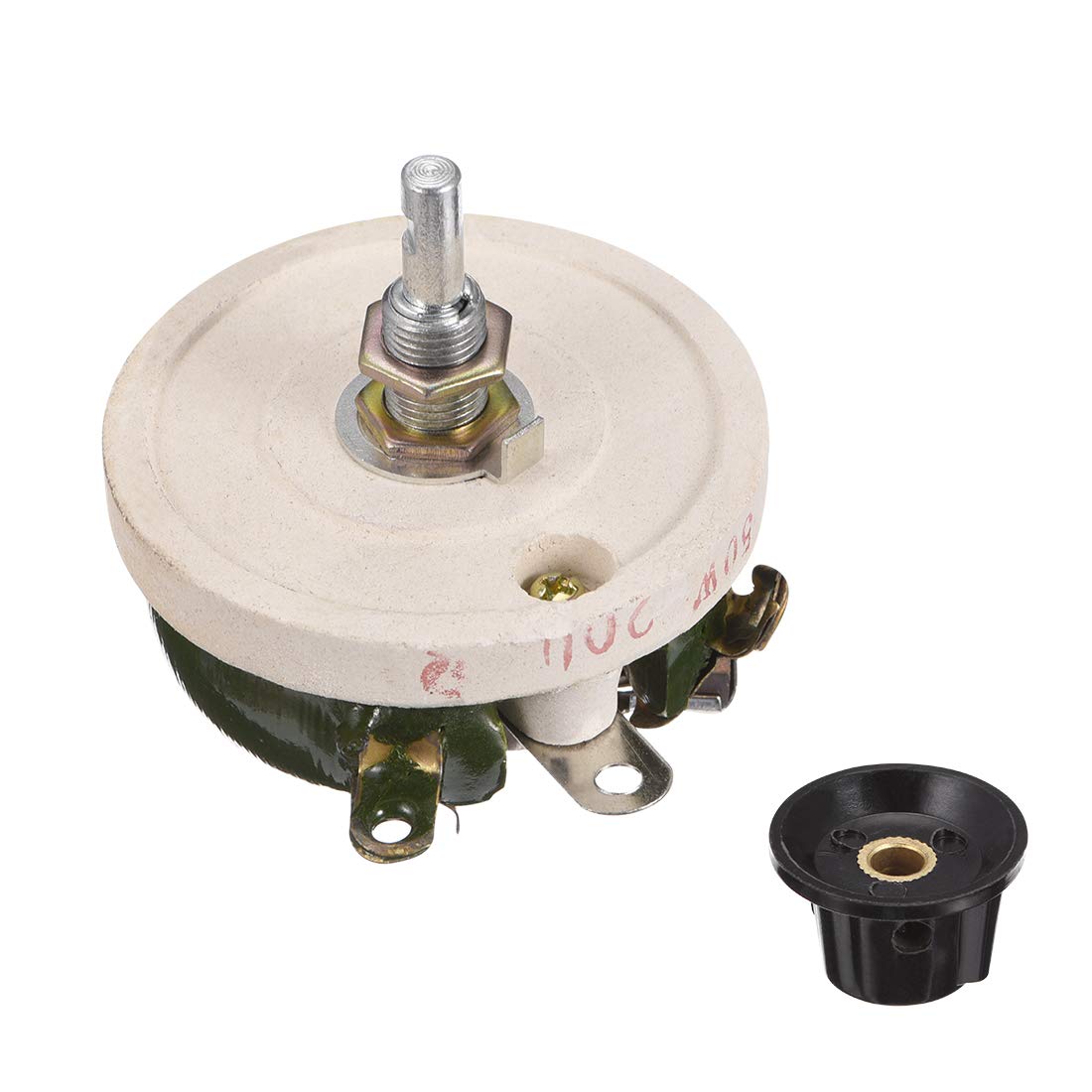 50W 200R Ohm Wirewound Ceramic Potentiometer Variable Rheostat Resistor with Knob
