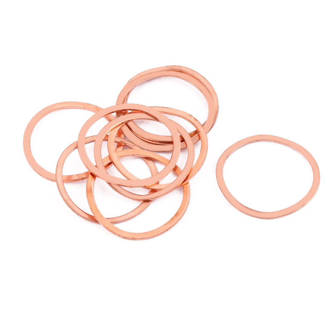 10pcs 32mm x 27mm x 1mm Flat Ring Copper Crush Washer Sealing Gasket Fastener