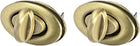 LinkMejor 2 Sets Oval Purses Twist Lock 33mm X 19mm Clutches Closures for DIY Bag Making - Brussed Brass