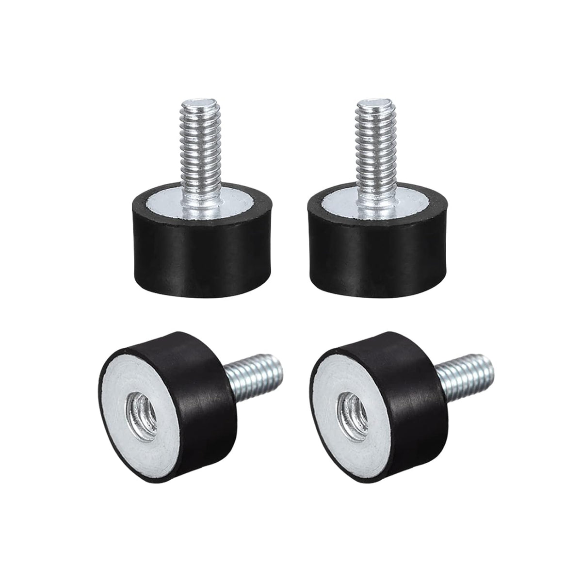 Rubber Mounts 4pcs M4 Male/Female Vibration Isolator Shock Absorber, for Garage Motor Air Compressor Car Boat Bobbins, D15mmxH8mm
