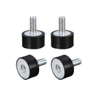 Rubber Mounts 4pcs M4 Male/Female Vibration Isolator Shock Absorber, for Garage Motor Air Compressor Car Boat Bobbins, D15mmxH8mm