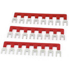 3Pcs TB2508 Fork Type 8 Position Terminal Strip Connector Red 600V 25A