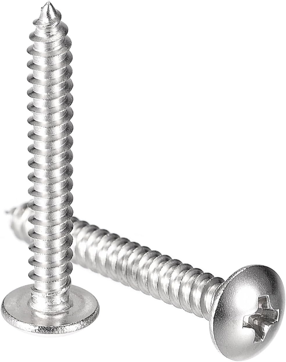 Phillips Head Self Tapping Screws, #8x1-1/4" 304 Stainless Steel Wood Sheet Metal Screw 100pcs