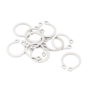 10pcs 304 Stainless Steel External Circlip Retaining Shaft Snap Rings 15 Models Inner Ring 13.7 mm