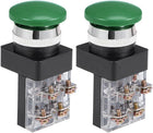 2pcs 25mm Mounting Hole Momentary Push Button Switch Green DPST