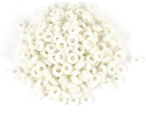 500 PCS 6mm Inner Diameter White Rubber Cable Wiring Grommets Gasket