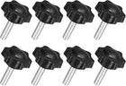 8Pcs M8 x 30mm Star Knobs, Plastic Hex Shaped Clamping Knob Screw Hand Tightening Replacement Knob for Umbrella Base Replacement knob
