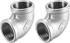 Stainless Steel 304 Cast Pipe Fitting 90 Degree Elbow 3/4 BSPT Female X 3/4 BSPT Female Thread 2pcs