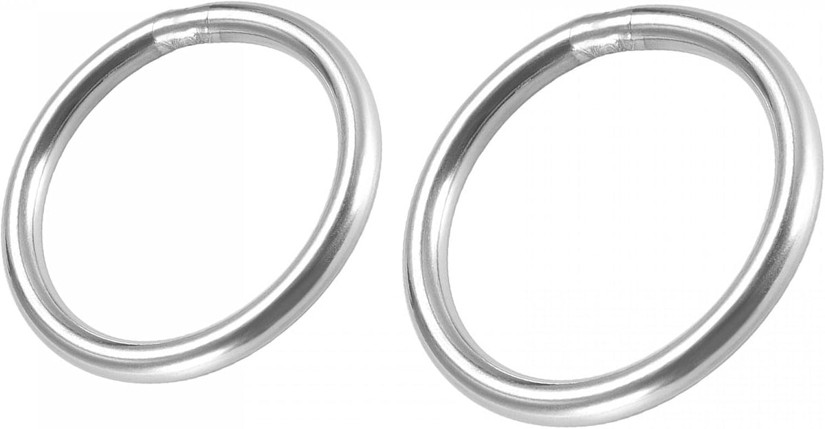 30mm 40mm OD 201 Stainless Steel O Rings, Welded Round Rings 4pcs