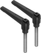 2pcs Clamping Lever Handles, M8 x 50mm 304 Stainless Steel Threaded Male Stud, Adjustable Handles Locking Quick Release Ratchet Push Button Bolt Knobs, Black