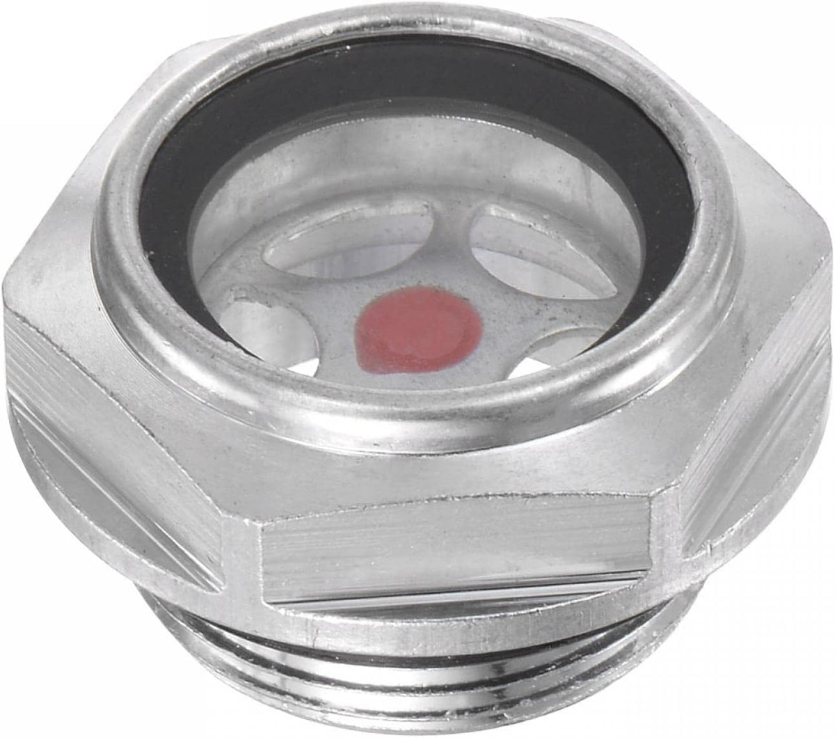 Air Compressor Oil Level Gauge Sight Glass M27x1.5mm Male Threaded 20mm Height Aluminum Liquid Indicator Sight Window