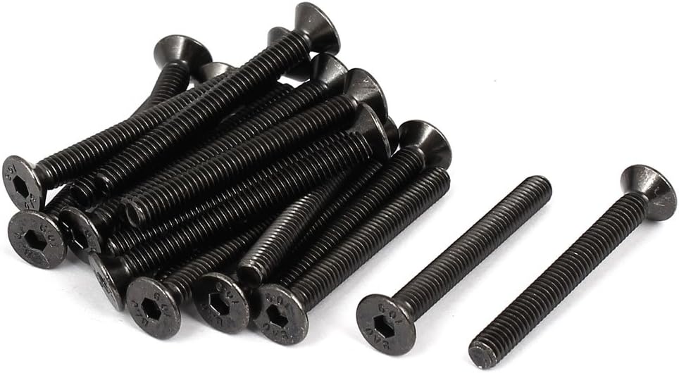 M4x35mm Black Nickle Plated Grade 10.9 Flat Head Hex Socket Cap Screw Bolt 20pcs