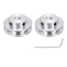 2Pcs Single Groove Pulley, 8mm Fixed Bore 40mm Outer Diameter Aluminum Alloy Mechanical Belt Pulley with Hex Wrench for 6mm PU Round Belt