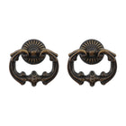 LinkMejor 2Pcs Vintage Antique Bronze Cabinet Pulls Single Hole Pull Ring
