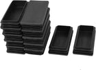 50mmx100mm プラスチック肋形状矩形エンドキャップチューブインサート ブラック 12Pcs