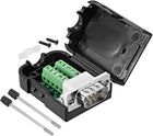 D-sub DB9 Breakout Board Connector with Case 9 Pin 2 Row 422 Serial Male Port Solderless Terminal Block Adapter with Thumb Screws