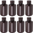 Plastic Lab Chemical Reagent Bottle 125ml/4.2oz Small Mouth Sample Sealing Liquid Storage Container Brown 8pcs