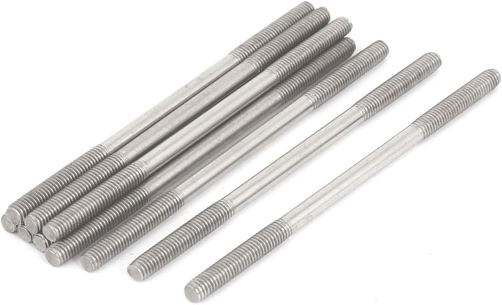 M3x60mm 304 Stainless Steel Double End Threaded Stud Screw Bolt 10pcs