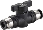 Pneumatic Ball Valve, Push to Connect Shut off Valve, 8mm Inner Diameter, for Air Flow Control, Plastic Zinc Alloy Black