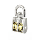 a14120500ux0030 13mm Diameter Stainless Steel Double Sheave Swivel Eye Rope Pulley