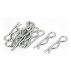 2.5mm x 45mm R-Clip Spring Locking Cotter Clip Pins Fastener Silver Tone 10 Pcs