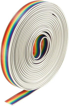 LinkMejor Flat Ribbon Cable 8P Rainbow IDC Wire 1.27mm Pitch 5m Long
