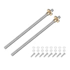 2 Pcs 200mm / 8 Inch Tr8x8 Stainless Steel Lead Screw with T8 Brass Nut - [ Acme Thread, 2mm Pitch, 8mm Lead ] for 3D Printer Z Axis, CNC Machine