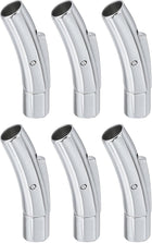 LinkMejor Leather Cord End Clasp, 6Pcs 4mm Hole Column Clasps Connectors, Stainless Steel Clasps Closures Leather Cord Buckle for Making DIY Supplies Crafts, Silver (23mm)